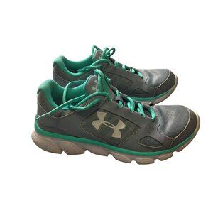 Under Armour Women’s Size 6 Micro G Gray/Teal Lace Up Running Shoes Sneakers
